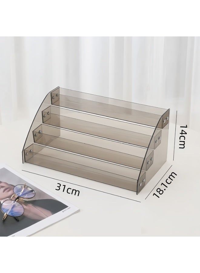 SRLIWHITE Clear Acrylic Display Stand, 4-Tier Makeup Organizer Riser for Cosmetics, Nail Polish and Perfume, Space-Saving Countertop Storage Rack - Image 2